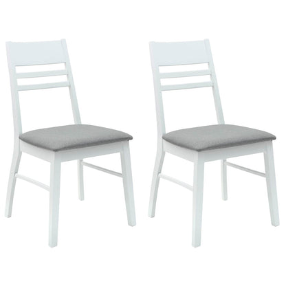 Dining Chairs 2 pcs White 43 x 54 x 89 cm Solid Rubber Wood