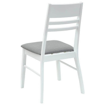 Dining Chairs 2 pcs White 43 x 54 x 89 cm Solid Rubber Wood
