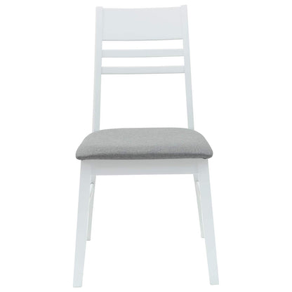 Dining Chairs 2 pcs White 43 x 54 x 89 cm Solid Rubber Wood