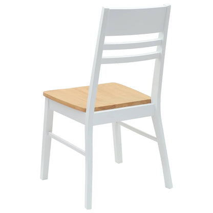 Dining Chairs 2 pcs White 43 x 54 x 89 cm Solid Rubber Wood