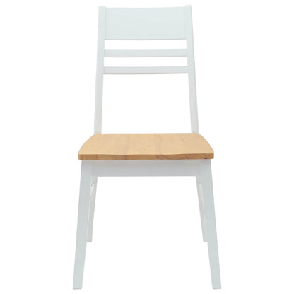 Dining Chairs 2 pcs White 43 x 54 x 89 cm Solid Rubber Wood