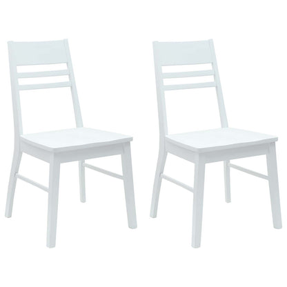 Dining Chairs 2 pcs White 43 x 54 x 89 cm Solid Rubber Wood