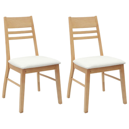 Dining Chairs 2 pcs Natural 43 x 54 x 89 cm Solid Rubber Wood