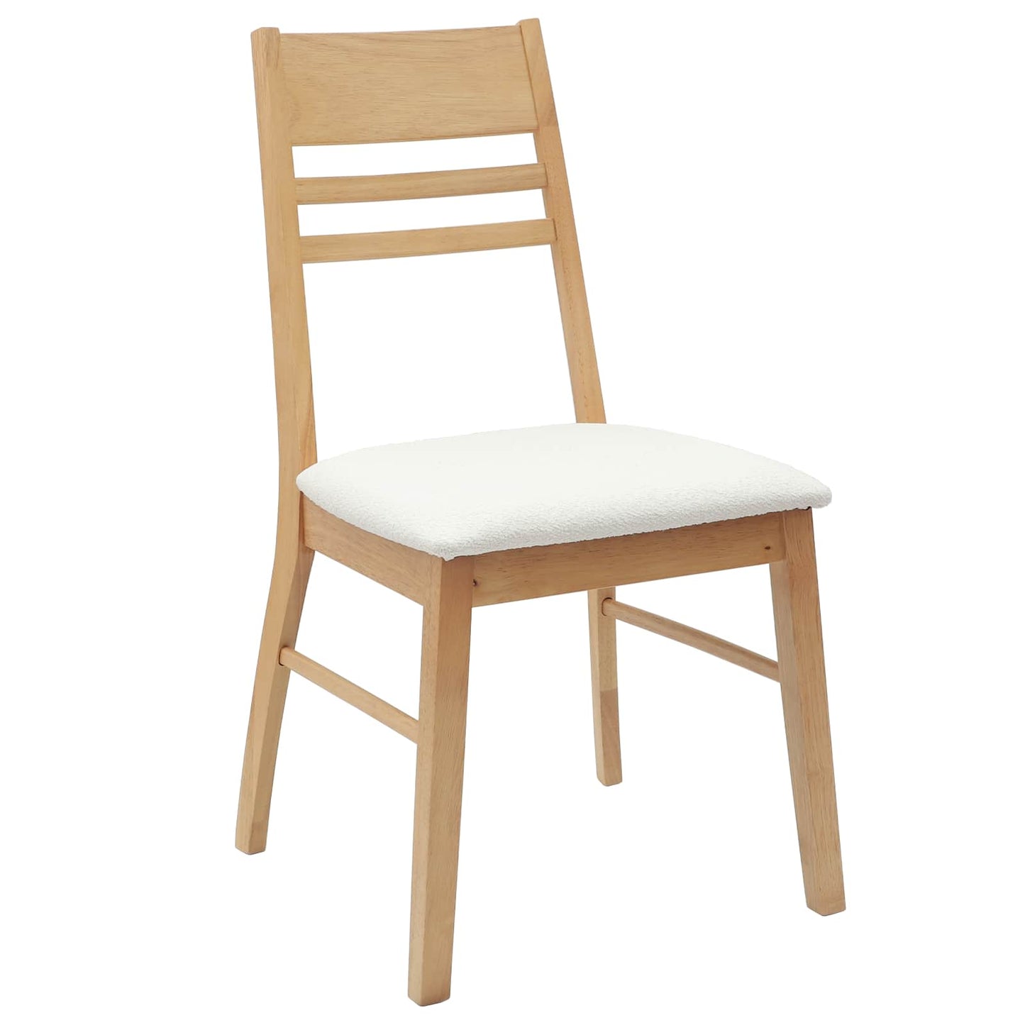 Dining Chairs 2 pcs Natural 43 x 54 x 89 cm Solid Rubber Wood