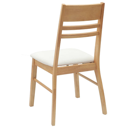 Dining Chairs 2 pcs Natural 43 x 54 x 89 cm Solid Rubber Wood