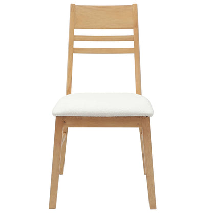 Dining Chairs 2 pcs Natural 43 x 54 x 89 cm Solid Rubber Wood