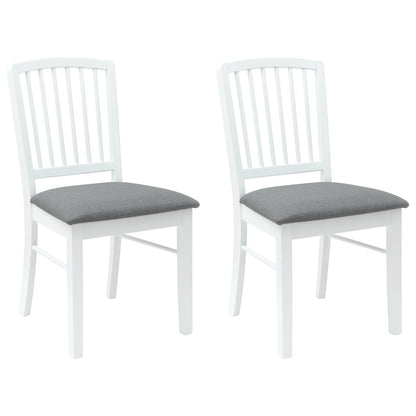 Dining Chairs 2 pcs White 50 x 52.5 x 91 cm Solid Rubber Wood