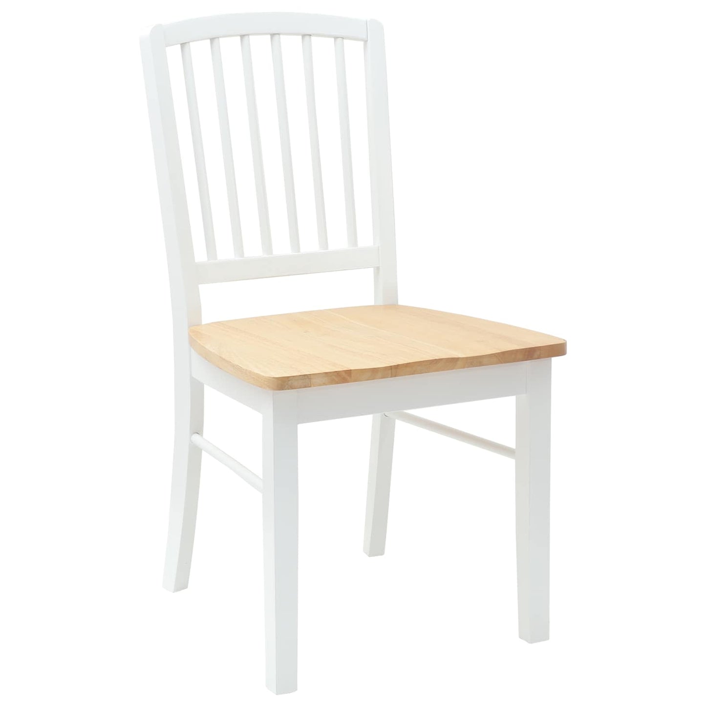 Dining Chairs 2 pcs White 50 x 52.5 x 91 cm Solid Rubber Wood