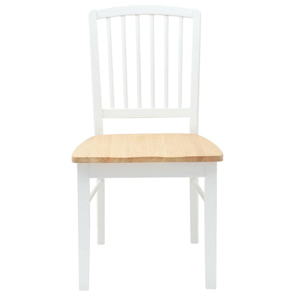 Dining Chairs 2 pcs White 50 x 52.5 x 91 cm Solid Rubber Wood