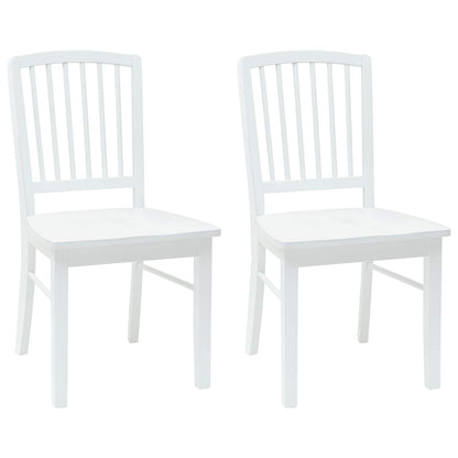 Dining Chairs 2 pcs White 50 x 52.5 x 91 cm Solid Rubber Wood