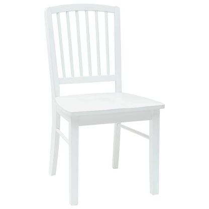 Dining Chairs 2 pcs White 50 x 52.5 x 91 cm Solid Rubber Wood