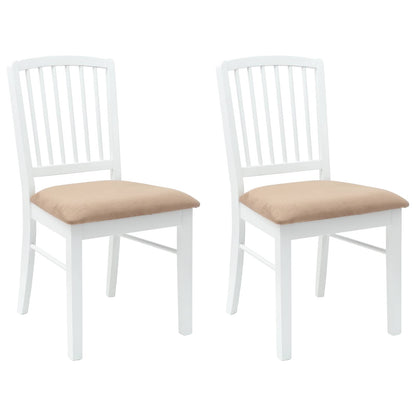 Dining Chairs 2 pcs White 50 x 52.5 x 91 cm Solid Rubber Wood