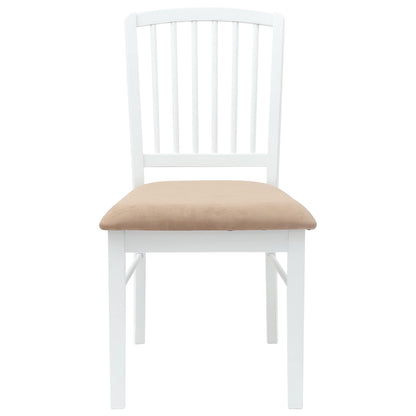 Dining Chairs 2 pcs White 50 x 52.5 x 91 cm Solid Rubber Wood