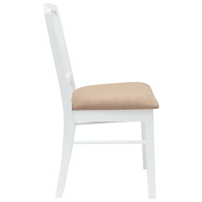 Dining Chairs 2 pcs White 50 x 52.5 x 91 cm Solid Rubber Wood