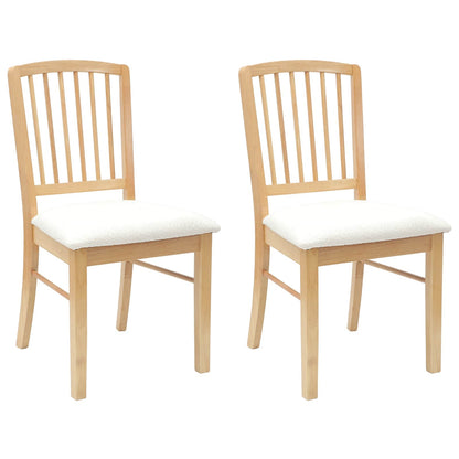 Dining Chairs 2 pcs Natural 50 x 52.5 x 91 cm Solid Rubber Wood