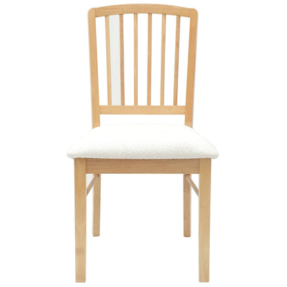 Dining Chairs 2 pcs Natural 50 x 52.5 x 91 cm Solid Rubber Wood
