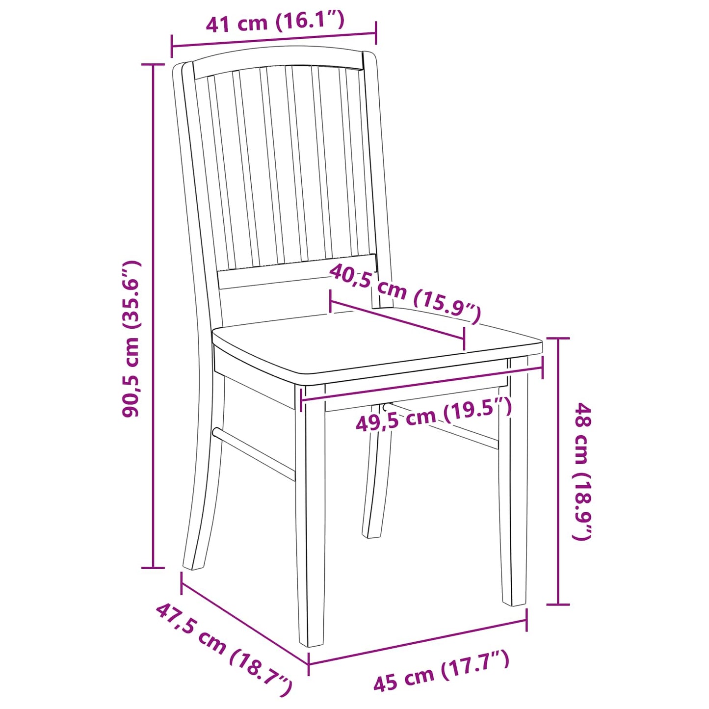 Dining Chairs 2 pcs Natural 50 x 52.5 x 91 cm Solid Rubber Wood