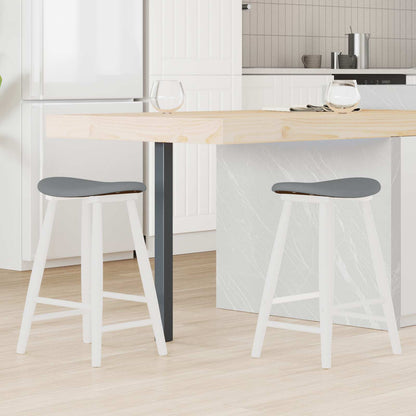 Dining Chairs 2 pcs White 46 x 37 x 63 cm Solid Rubber Wood