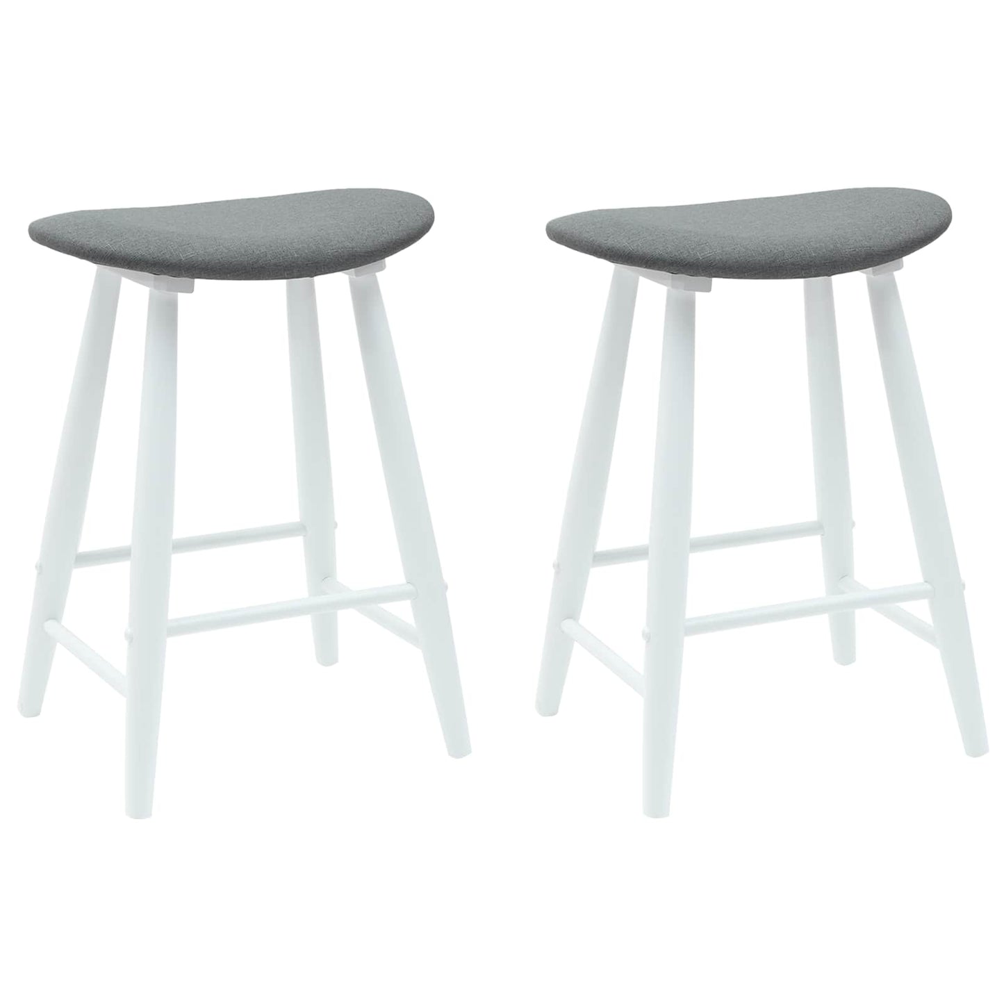 Dining Chairs 2 pcs White 46 x 37 x 63 cm Solid Rubber Wood