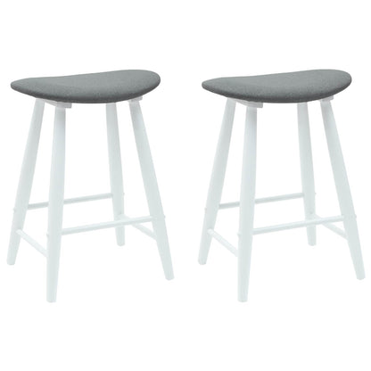 Dining Chairs 2 pcs White 46 x 37 x 63 cm Solid Rubber Wood
