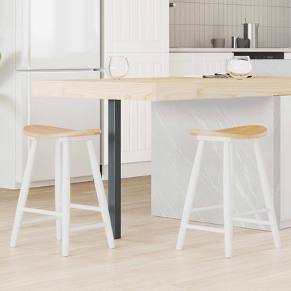 Dining Chairs 2 pcs White 46 x 37 x 63 cm Solid Rubber Wood