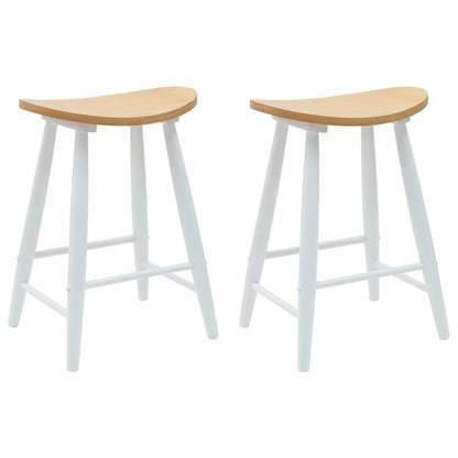 Dining Chairs 2 pcs White 46 x 37 x 63 cm Solid Rubber Wood