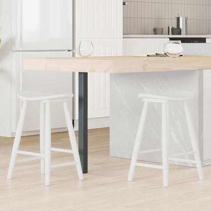 Dining Chairs 2 pcs White 46 x 37 x 63 cm Solid Rubber Wood