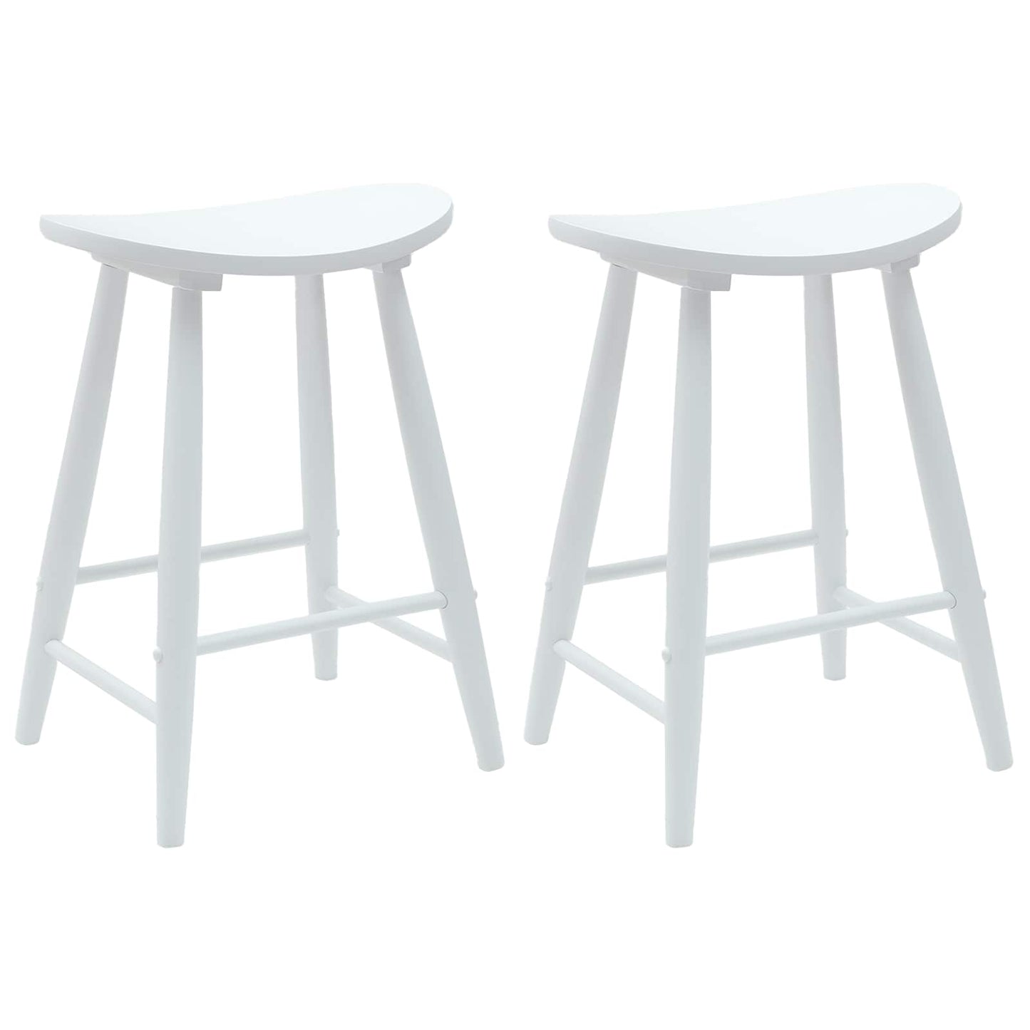 Dining Chairs 2 pcs White 46 x 37 x 63 cm Solid Rubber Wood