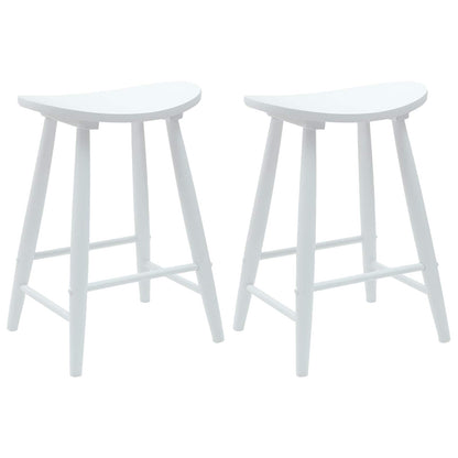 Dining Chairs 2 pcs White 46 x 37 x 63 cm Solid Rubber Wood
