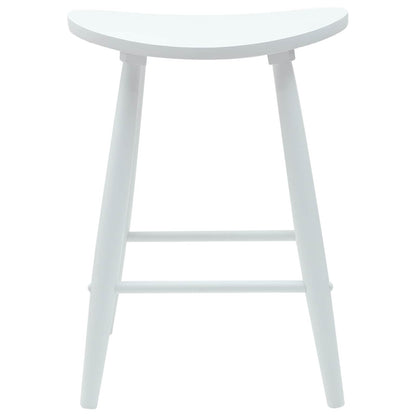 Dining Chairs 2 pcs White 46 x 37 x 63 cm Solid Rubber Wood