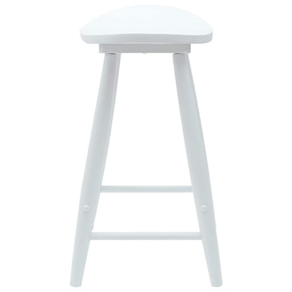 Dining Chairs 2 pcs White 46 x 37 x 63 cm Solid Rubber Wood
