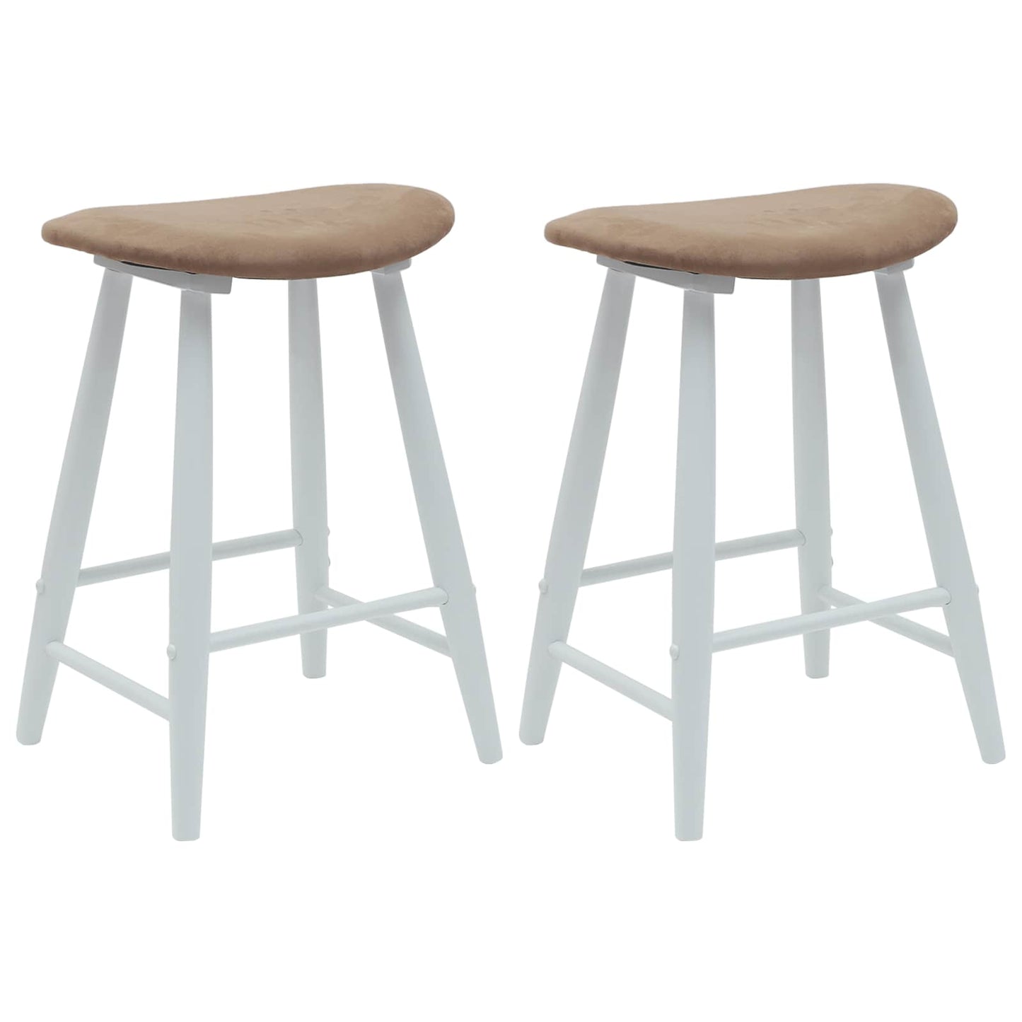 Dining Chairs 2 pcs White 46 x 37 x 63 cm Solid Rubber Wood