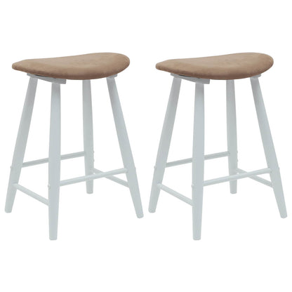 Dining Chairs 2 pcs White 46 x 37 x 63 cm Solid Rubber Wood
