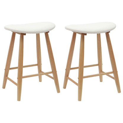 Dining Chairs 2 pcs Natural 46 x 37 x 63 cm Solid Rubber Wood
