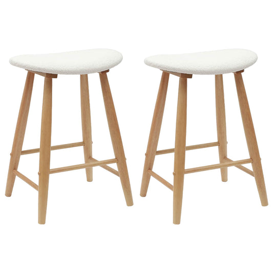 Dining Chairs 2 pcs Natural 46 x 37 x 63 cm Solid Rubber Wood