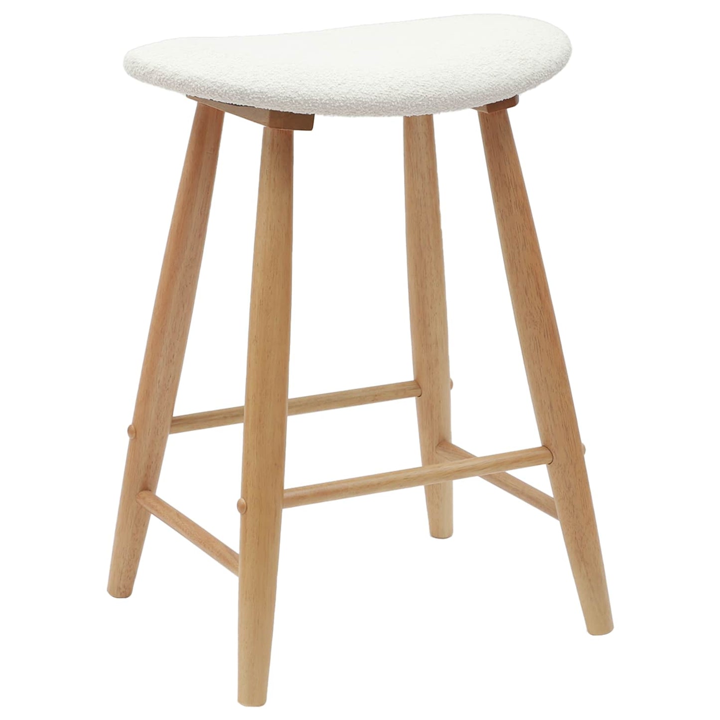 Dining Chairs 2 pcs Natural 46 x 37 x 63 cm Solid Rubber Wood