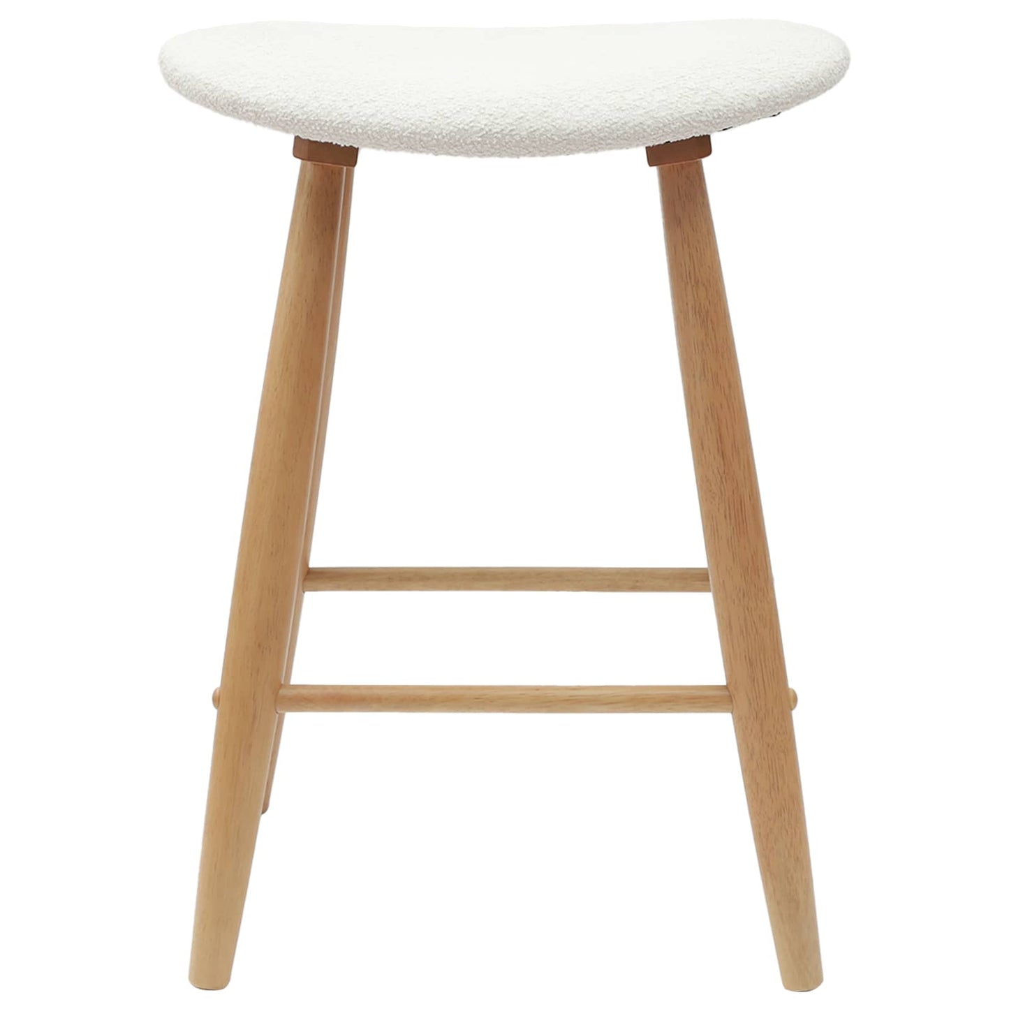 Dining Chairs 2 pcs Natural 46 x 37 x 63 cm Solid Rubber Wood