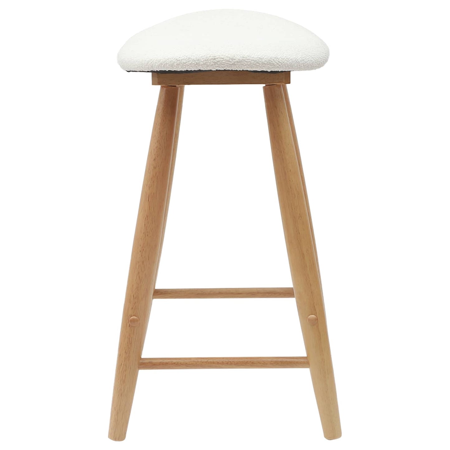 Dining Chairs 2 pcs Natural 46 x 37 x 63 cm Solid Rubber Wood