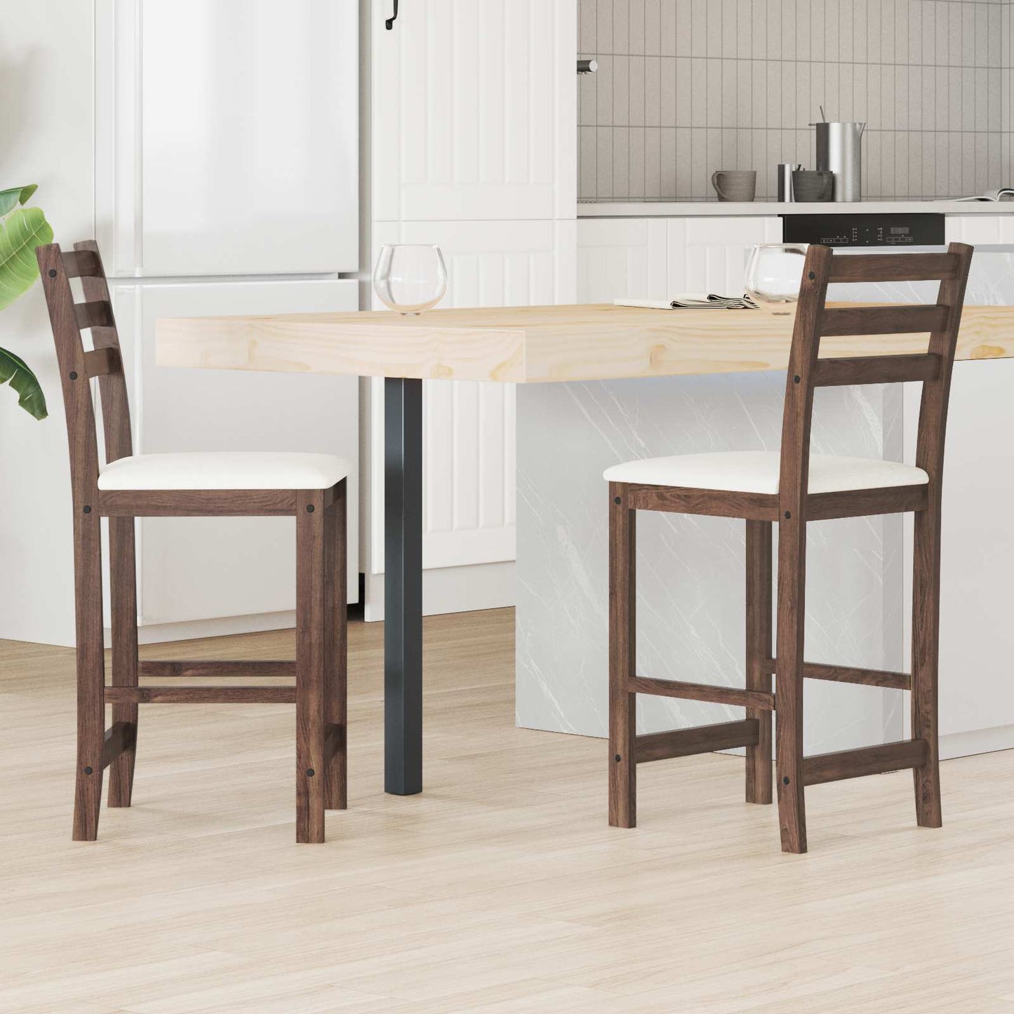 Dining Chairs 2 pcs Light Brown 40 x 47.5 x 99.5 cm