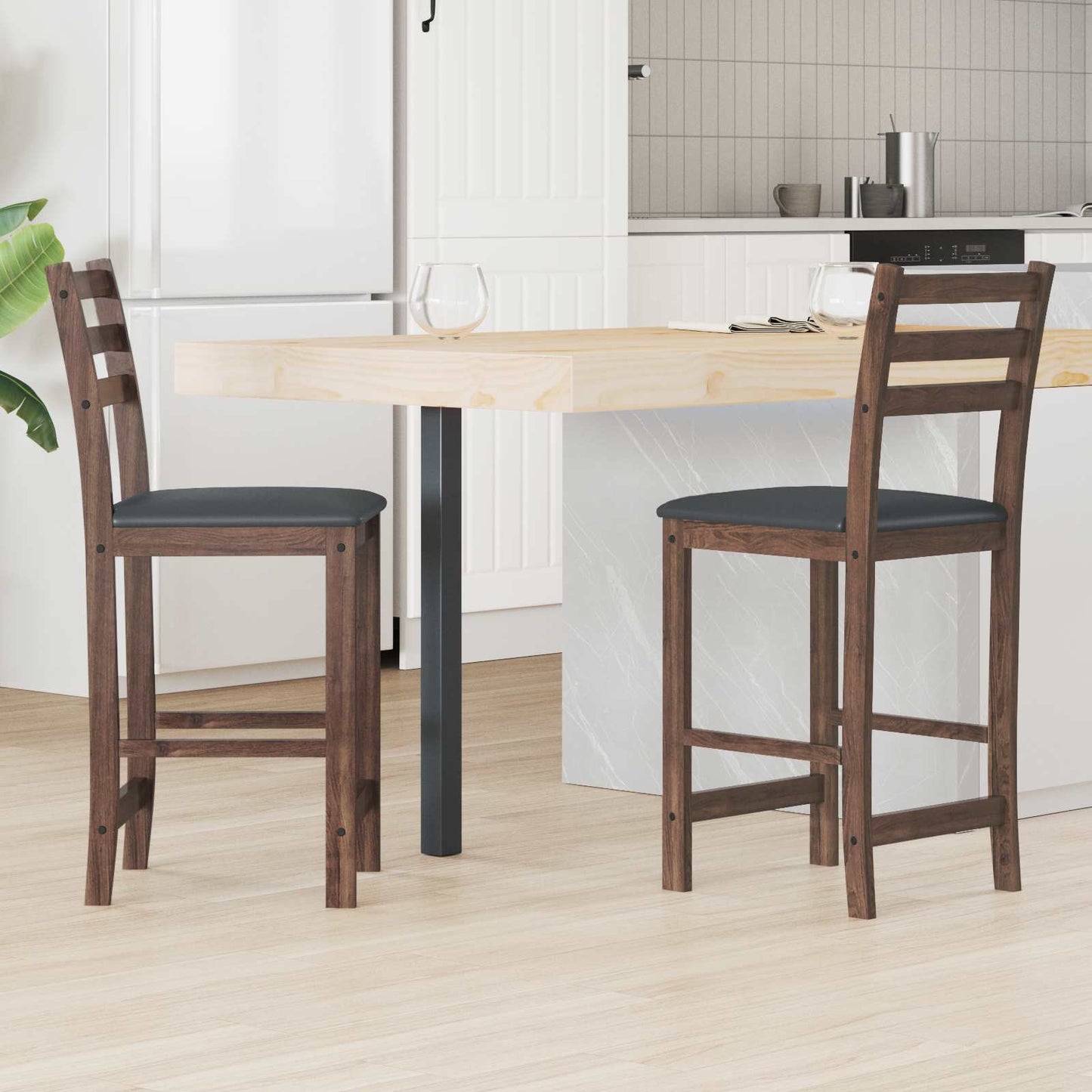 Dining Chairs 2 pcs Light Brown 40 x 47.5 x 99.5 cm