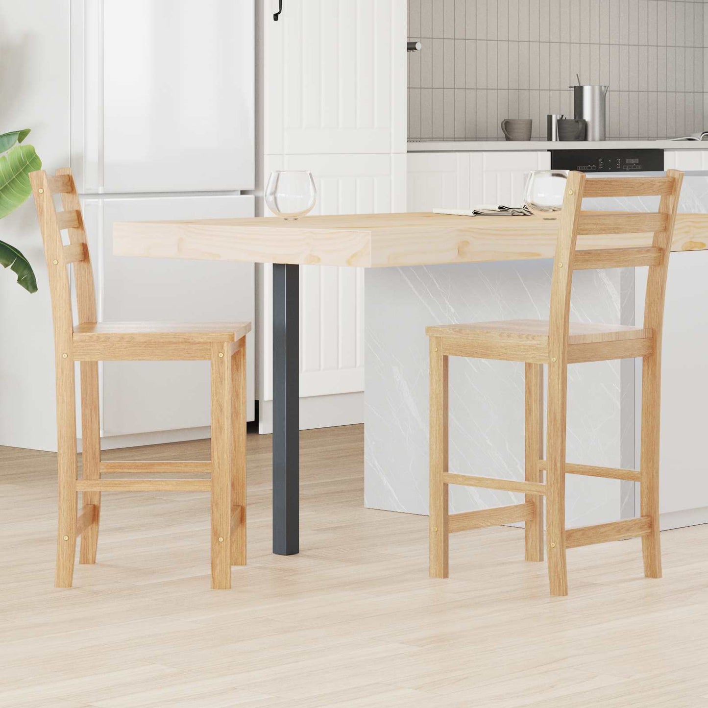 Dining Chairs 2 pcs Natural 40 x 47.5 x 99.5 cm