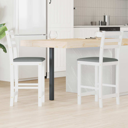 Dining Chairs 2 pcs White 40 x 47.5 x 99.5 cm Solid Rubber Wood