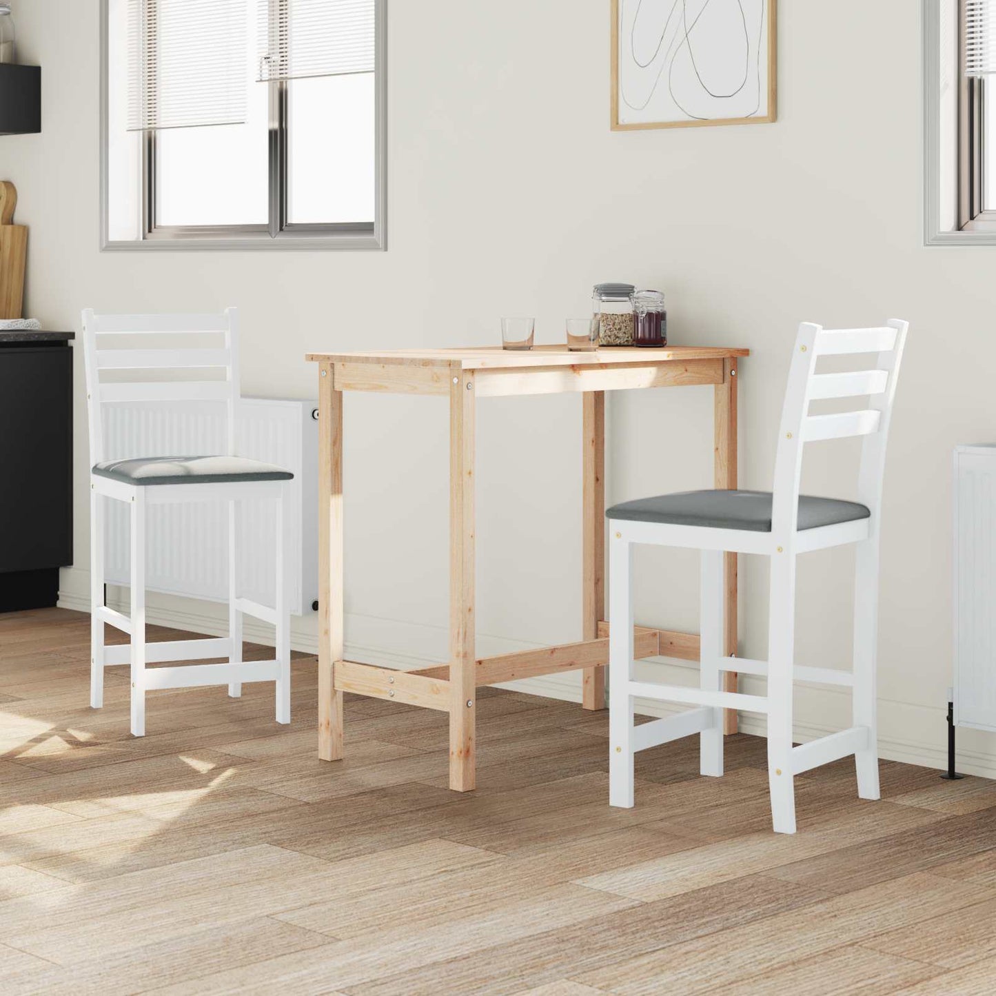 Dining Chairs 2 pcs White 40 x 47.5 x 99.5 cm Solid Rubber Wood