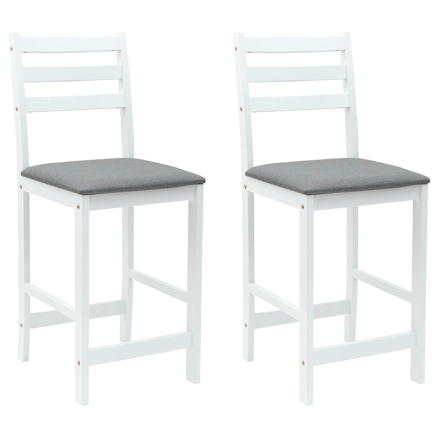 Dining Chairs 2 pcs White 40 x 47.5 x 99.5 cm Solid Rubber Wood