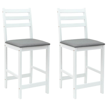 Dining Chairs 2 pcs White 40 x 47.5 x 99.5 cm Solid Rubber Wood