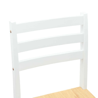 Dining Chairs 2 pcs Solid Rubber Wood White 40 x 47.5 x 99.5 cm
