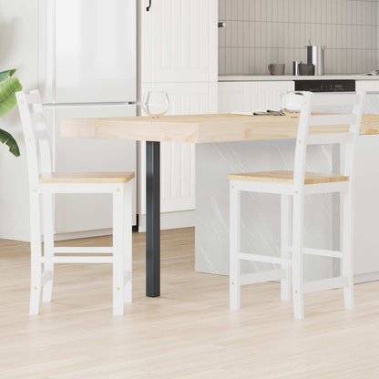 Dining Chairs 2 pcs Solid Rubber Wood White 40 x 47.5 x 99.5 cm