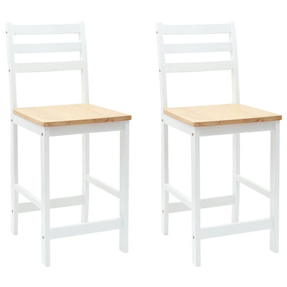 Dining Chairs 2 pcs Solid Rubber Wood White 40 x 47.5 x 99.5 cm