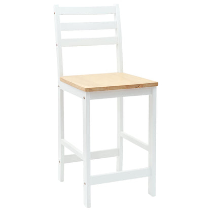 Dining Chairs 2 pcs Solid Rubber Wood White 40 x 47.5 x 99.5 cm