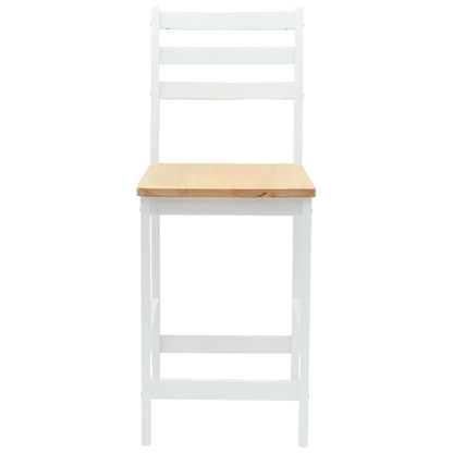 Dining Chairs 2 pcs Solid Rubber Wood White 40 x 47.5 x 99.5 cm